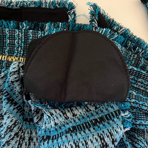 SOLD - On another Platform! Ming Wang Multicolor Tweed Fringe Jacket Snap Button - Picture 10 of 11